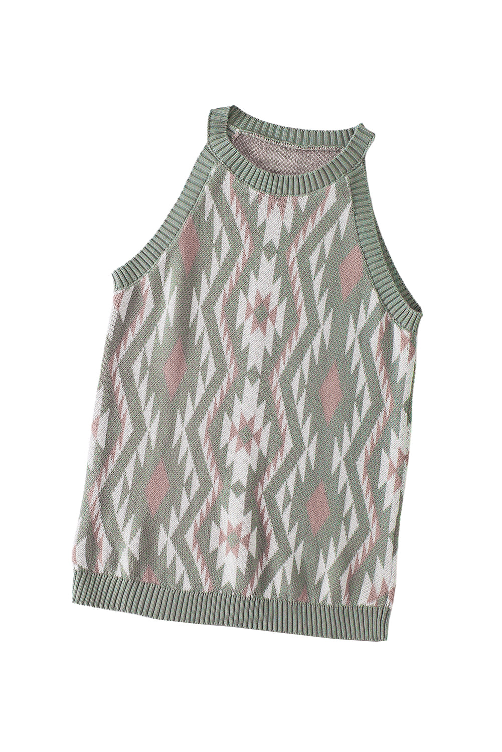 Aztec Pattern Knit Sweater Tank