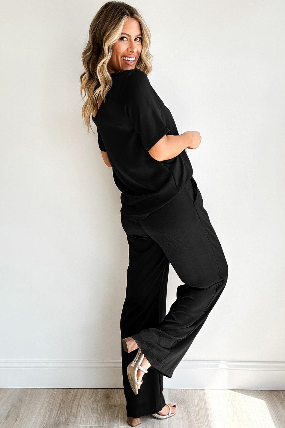 T Shirt & Wide Leg Pants Set