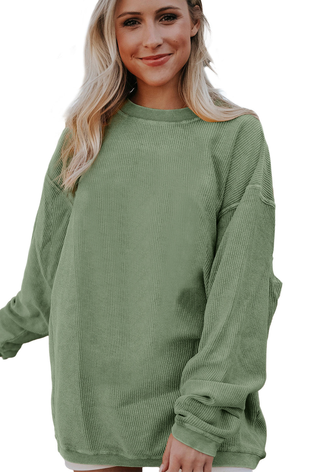 Ribbed Corded Oversized Sweatshirt