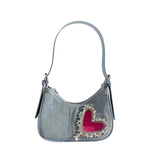 Denim Heart Bag