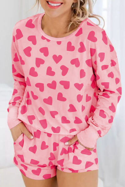 Heart Print Lounge Set