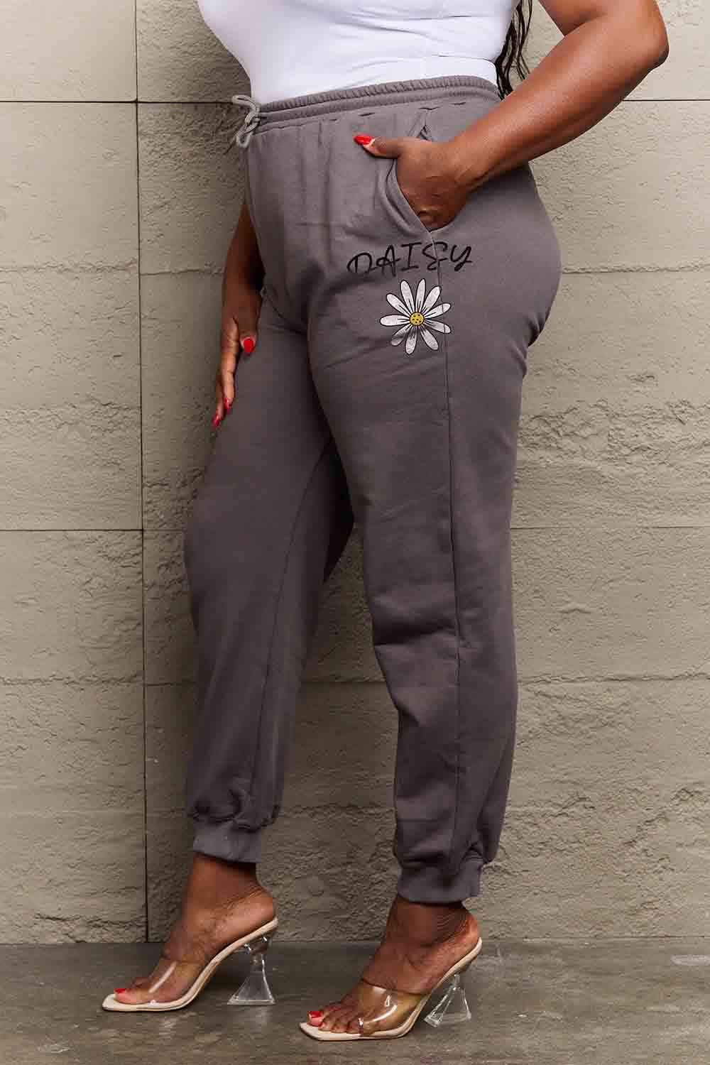 Drawstring DAISY Graphic Sweatpants