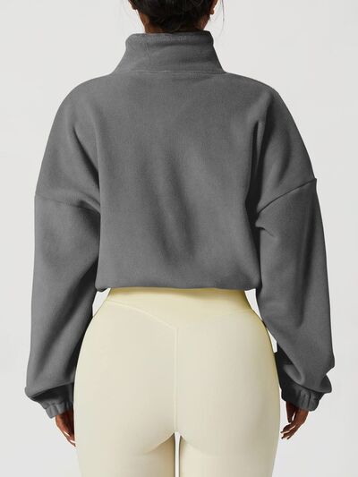 Drawstring Zip Up Sweatshirt