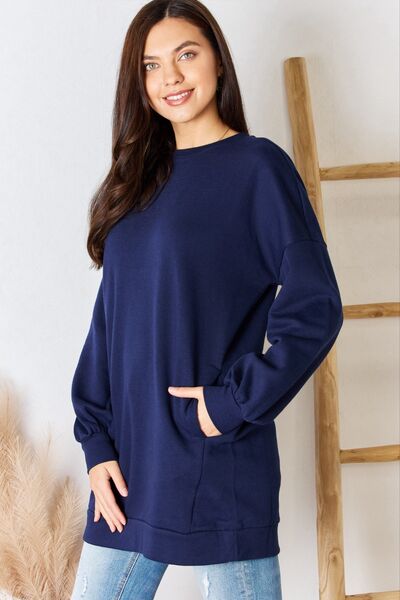 Oversized Round Neck Long Sleeve Sweatshirt