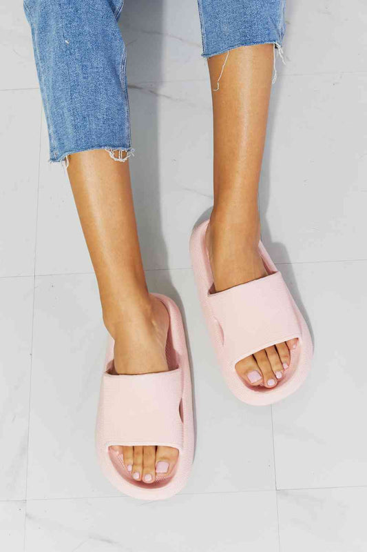 Open Toe Slide in Pink